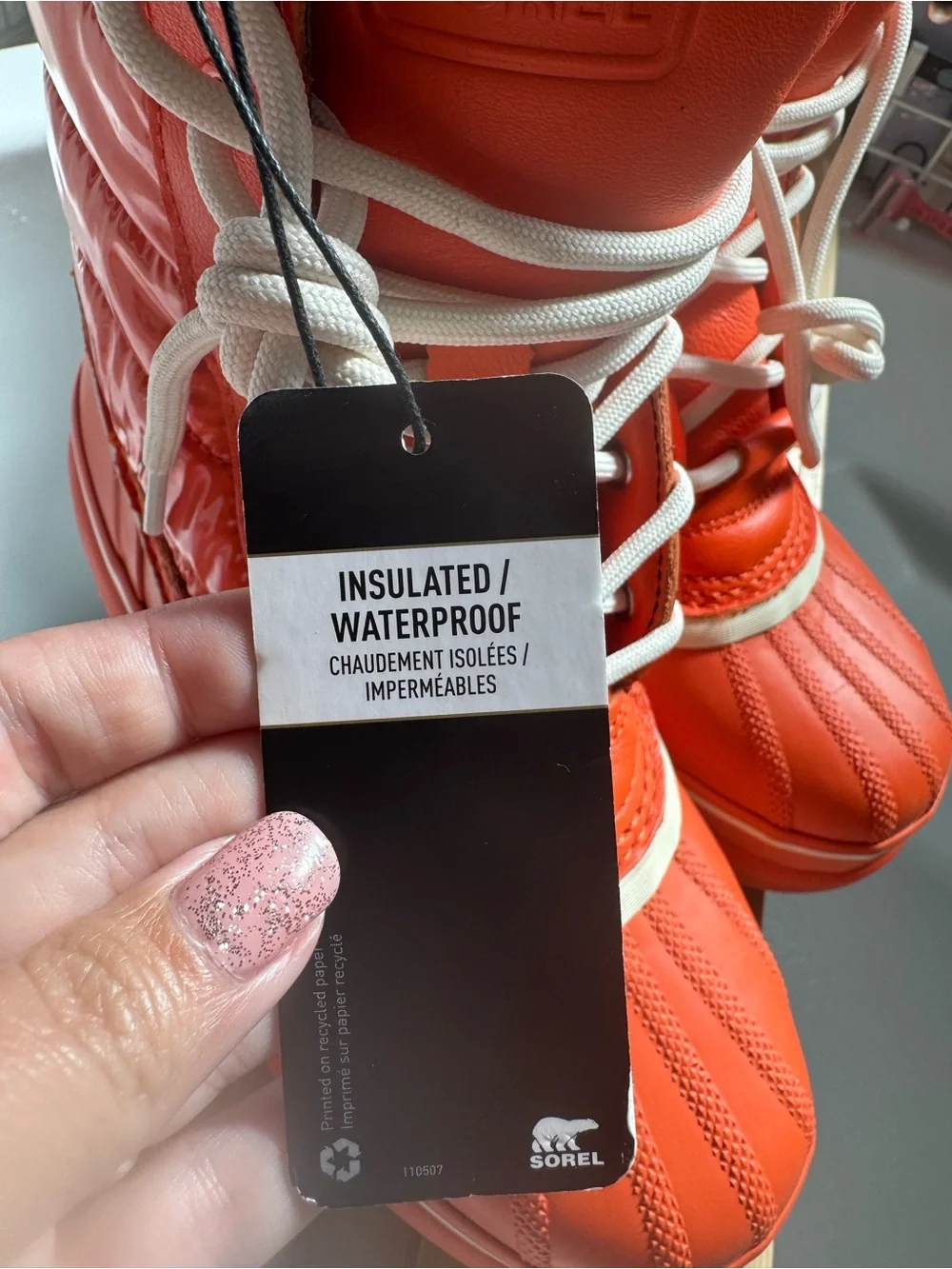 Sorel Caribou Orange High-Top Winter Insulated Waterproof Boot